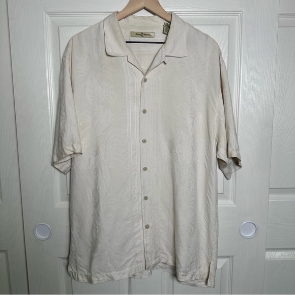 Tommy Bahama Cream Casual Button Down Shirt with Relaxed Fit - Picture 1 of 16
